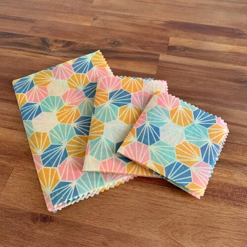 Bee wrap arlequin - emballage alimentaire bio - lot de 3