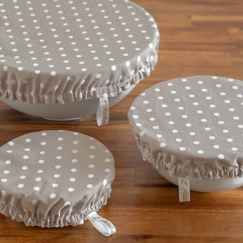 Charlotte couvre-plat bio pois taupe