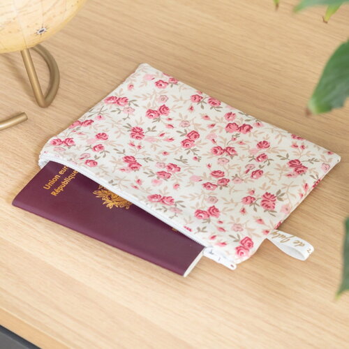 Pochette trousse plate roseraie