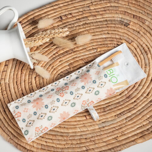 Pochette brosse à dents en tissu bio bohème