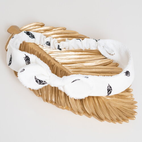 Bandeau éponge en tissu plume noire