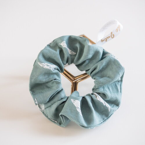 Chouchou scrunchie plume d'eau