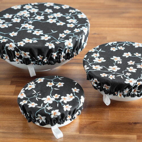 Charlotte couvre-plat en tissu bio ou enduit cerisier noir