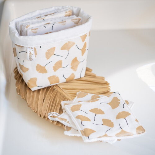 Coton lavable bio ginkgo doré