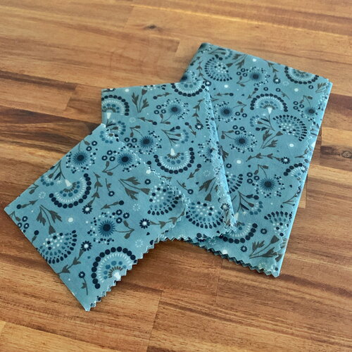 Bee wrap green eventail - emballage alimentaire bio - lot de 3