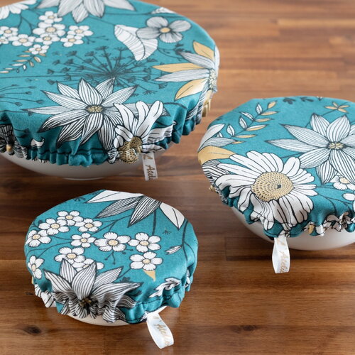 Charlotte couvre-plat en tissu bio ou coton enduit tournesol