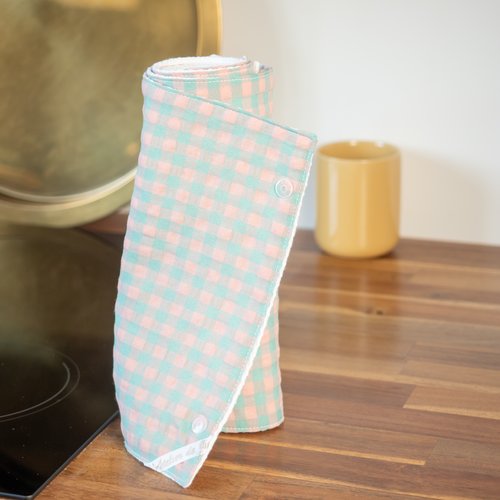 Essuie tout lavable tissu bio vichy