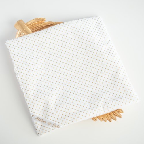 Serviette visage en tissu pois doré