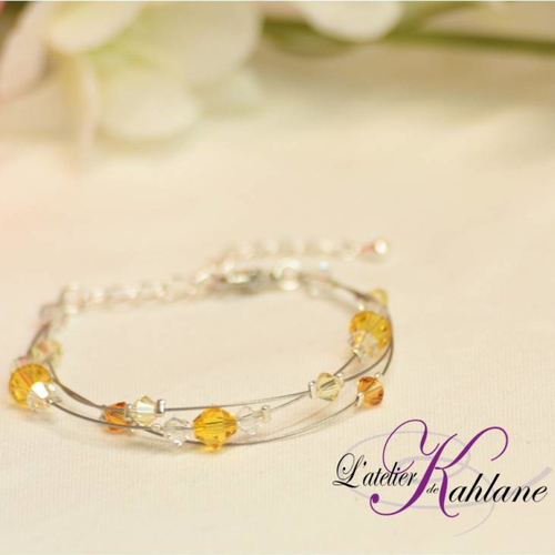 Bracelet orné de cristal de swarovski® "audace" jaune