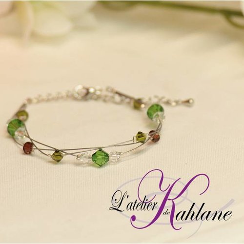 Bracelet orné de cristal de swarovski® "audace" vert et marron