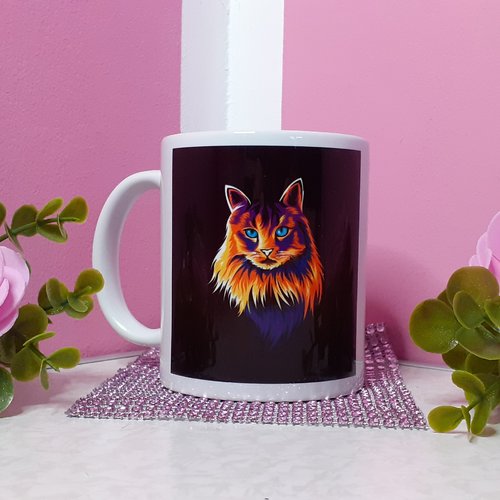 Mug chat coloré