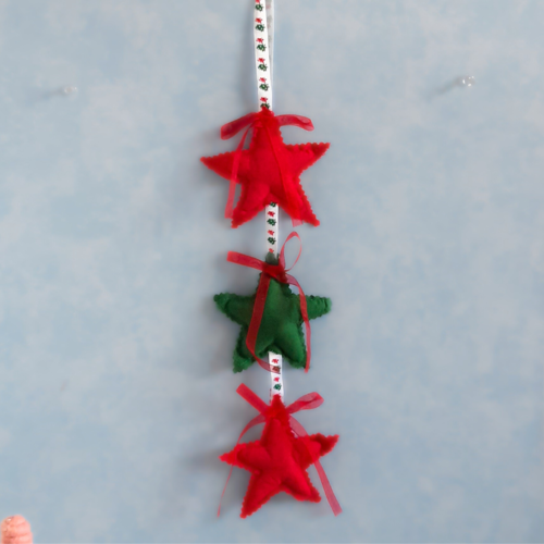 Guirlande de noël - guirlande d'étoiles en tissu  - buting d'étoiles - suspension murale - décor de fêtes - ornement de sapin