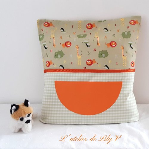 Housse de coussin enfant - range doudou - range pyjama - housse de protection - coussin enfant - couverture de protection