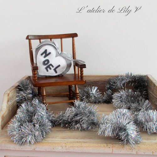 Cœur de noël - coussin de porte - cœur en tissu - ornement de noël - décoration de sapin