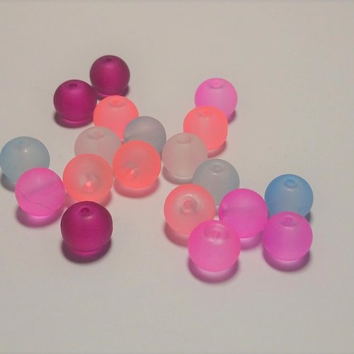 Perles givrées multicolores 8 mm