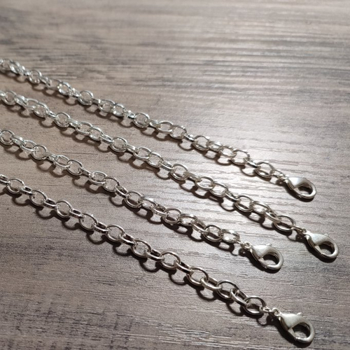 4 supports bracelet chaine - fermoir mousqueton