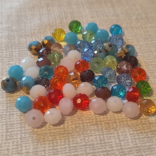 Perles facettes 8 mm - coloris mélangé