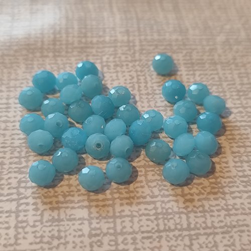 Perles facettes turquoise 6 mm