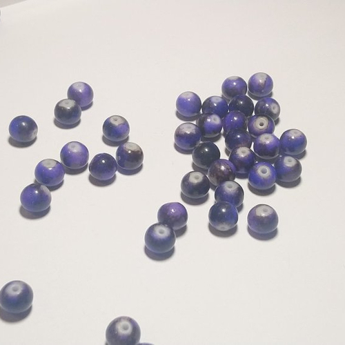 Perles marbrées bleues 8 mm