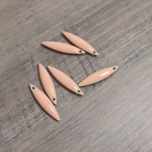 Navettes sequins émaillés beige (x 6)