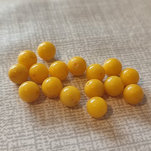 Perles rondes jaune 8mm