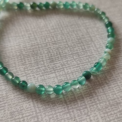 Fil de perles agate 4mm - vert