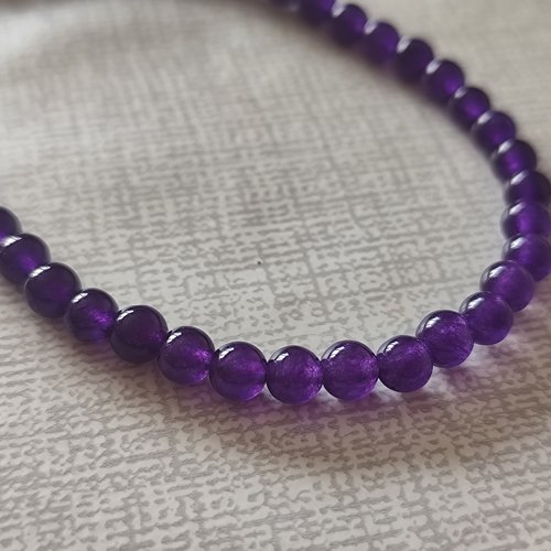 Perles en verre 6mm - violet
