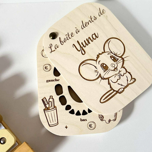 Boîte à dents de lait personnalisée – modèle petite souris