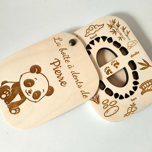 Boîte à dents de lait personnalisée – modèle panda