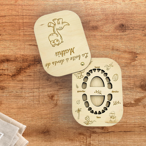 Boîte à dents de lait personnalisée – modèle dinosaure