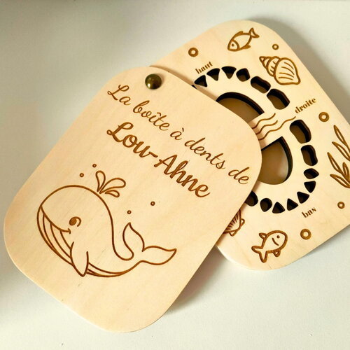 Boîte à dents de lait personnalisée – modèle baleine
