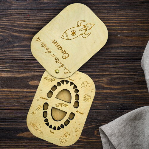 Boîte à dents de lait personnalisée – modèle astronaute