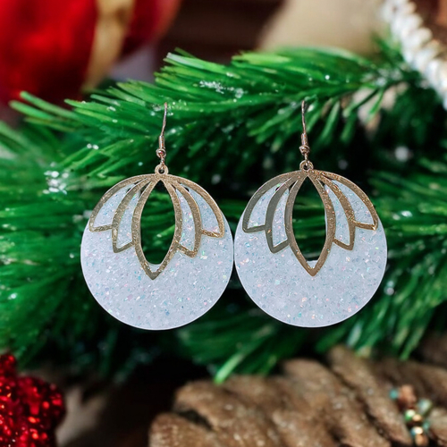 Boucles d'oreilles en résine - noël