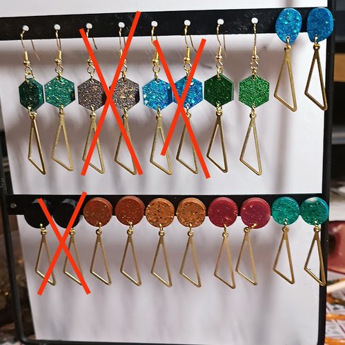 Boucles d'oreilles en résine - "corse"