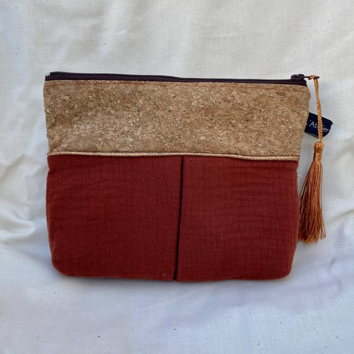 Trousse zippée bi-matière