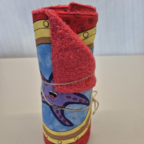 Rouleau 8 lingettes pressionnées, doublées viscose de bambou / pes