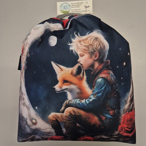 Sac à dos enfant; "petit prince et renard sur la lune"