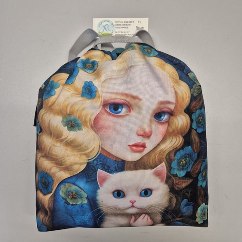 Sac à dos enfant; fillette chat