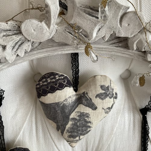 12 Pièces Tableaux de Toile Magnétiques, Ronds/Coeurs/Étoiles