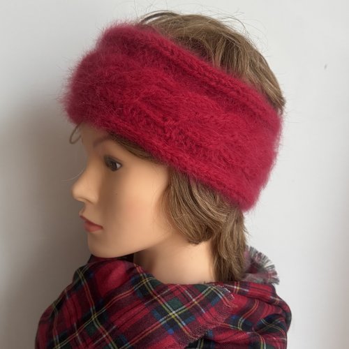 * bandeau de tête pur angora   ** tricot torsades