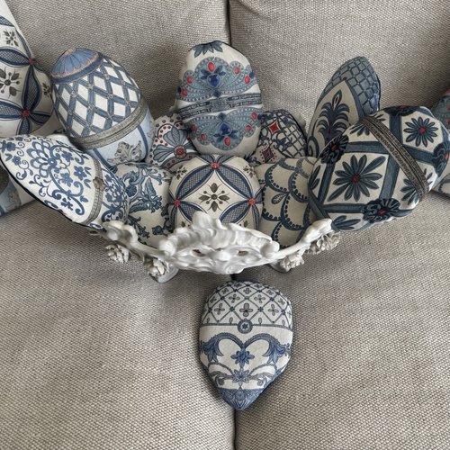 Lot de  11* œufs façon fabergé de lavande *