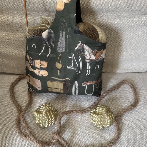 ** sac cabas -esprit équestre   ** tissu