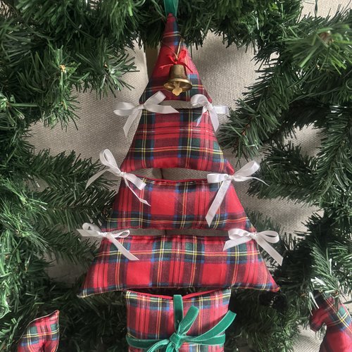 **  sapin noel soie écossais ** tartan