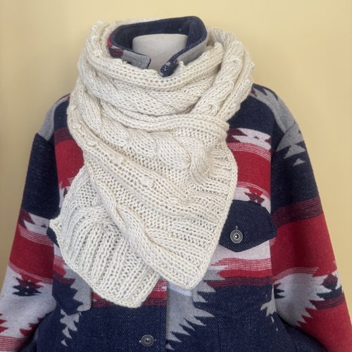** écharpe pure  laine  ** tricot fait main chic