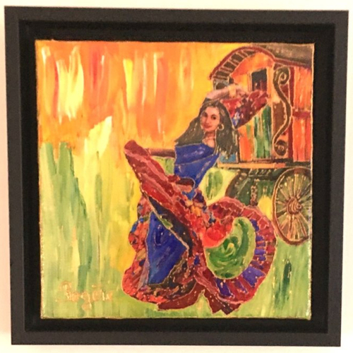 Tableau "la fête des gitans" - série "gitanes et couleurs"