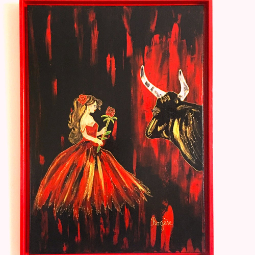 Tableau "face à face 3" - série "gitanes et couleurs"