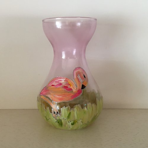 Vase ... - décor  flamant rose
