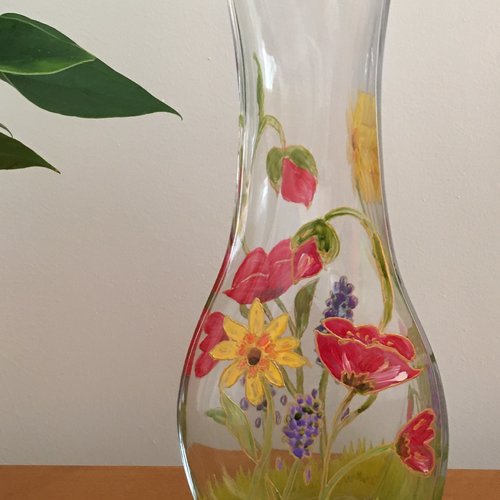 Vase ... - décor fleurs