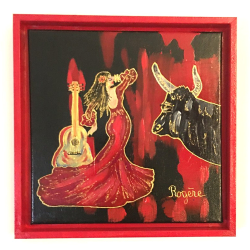Tableau (le roi de camargue et la gitane) - série "gitanes et couleurs"