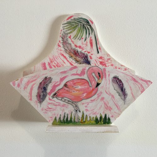 Porte filtres - décor flamant rose